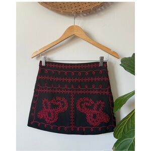 NWOT Millau Black Skirt with Embroidery